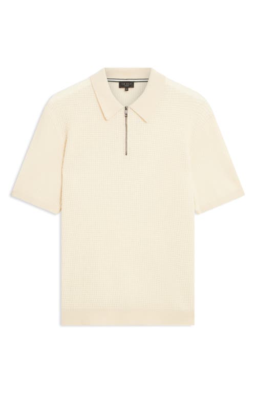 Ted Baker Jaylon Quarter Zip Sweater In Nude