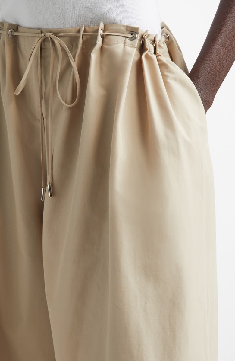 Brandon Maxwell The Sutton Elongated Cotton Blend Shorts, Alternate, color, Dune