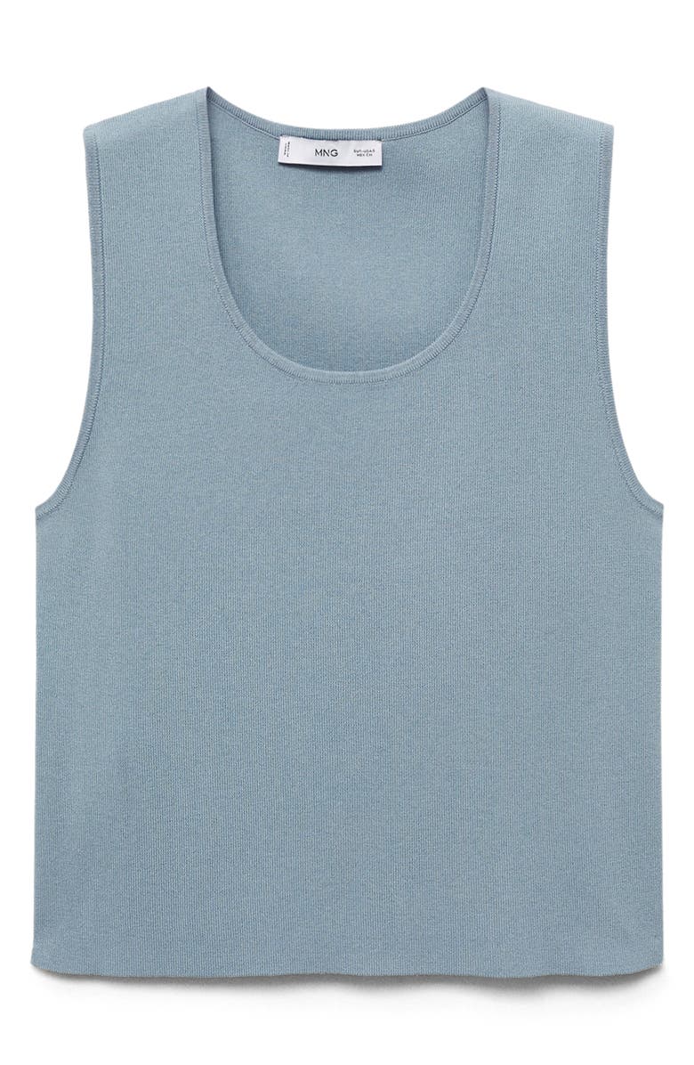 MANGO Scoop Neck Sweater Tank, Alternate, color, Blue