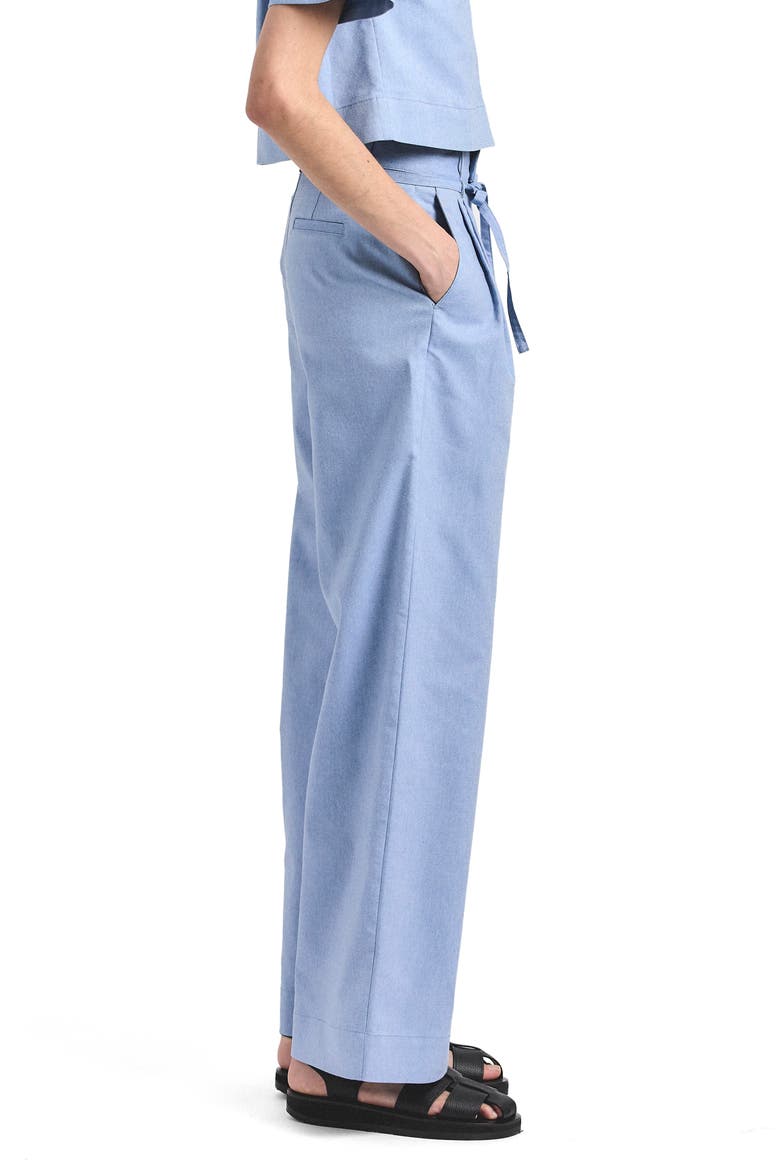 Felicity Pleated Tie Waist Wide Leg Pants, Alternate, color, CLOUD BLUE