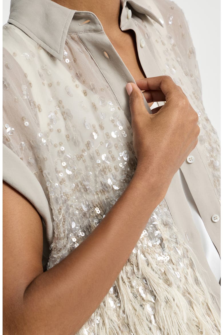 Dazzling dégradé shirt, Alternate, color, Silver