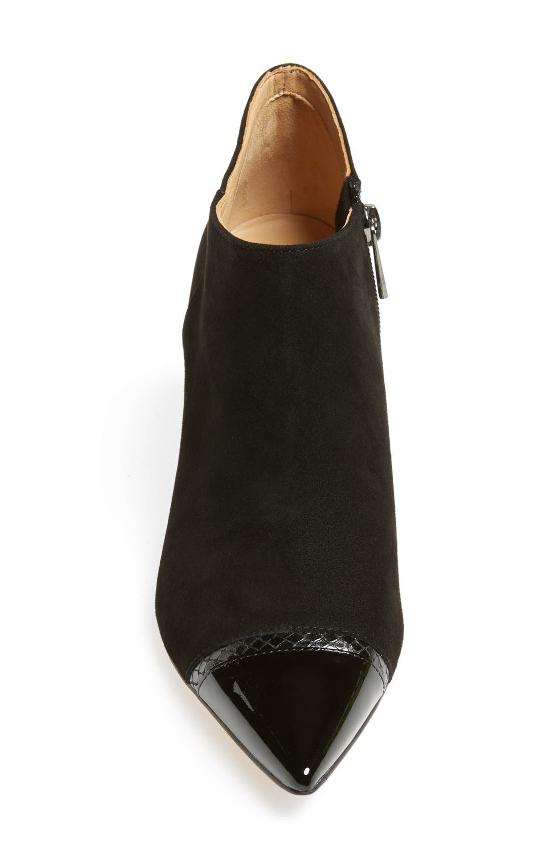 'Signature Alana' Pointy Toe Bootie, Alternate, color, BLACK SUEDE