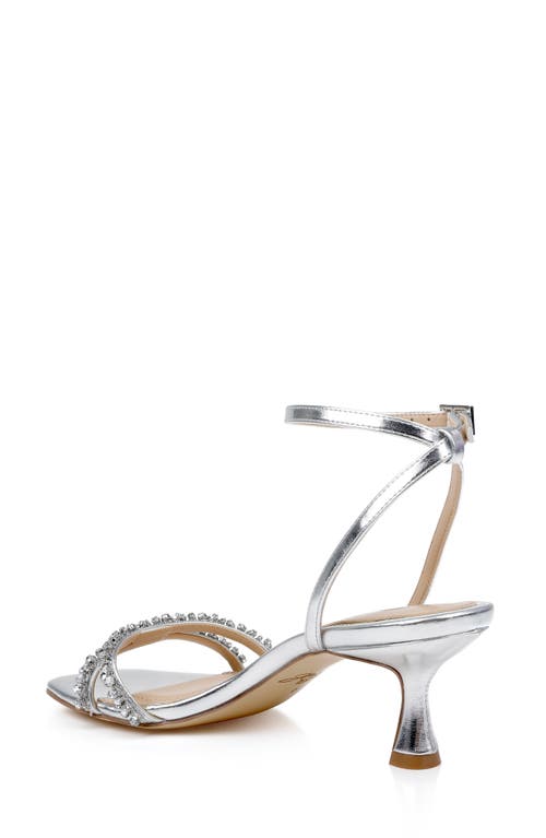 Jewel Badgley Mischka Nayla Ankle Strap Sandal In Silver Metallic