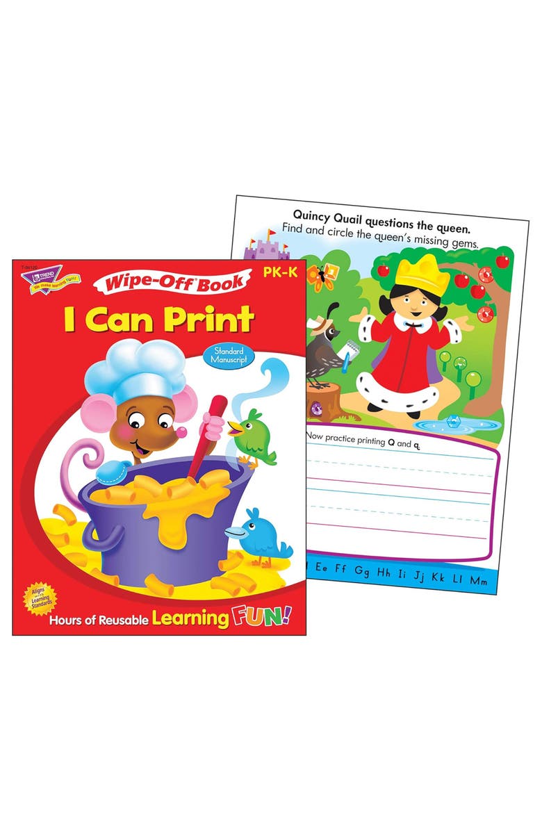 TREND enterprises, Inc. Printing Reusable Book & Crayons, Alternate, color, Multicolored