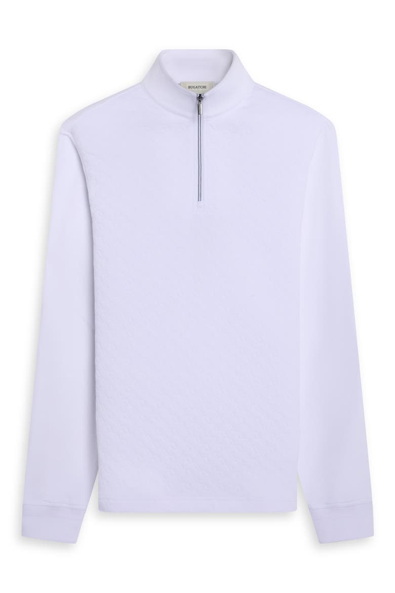 Diamond Quilted Quarter Zip Pullover, Alternate, color, WHITE