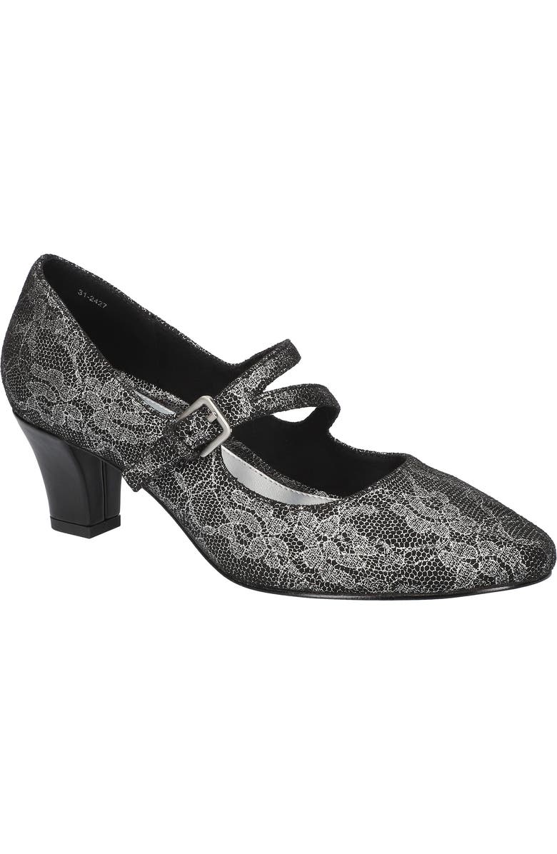 EASY STREET Meryl Mary Jane Pump, Main, color, Silver Lace