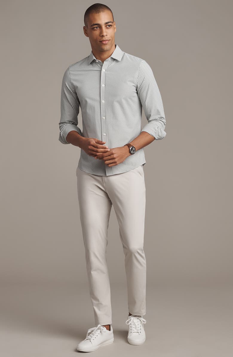 Rhone State of Mind Check Slim Fit Button-Up Shirt, Alternate, color, Green Sage Gingham