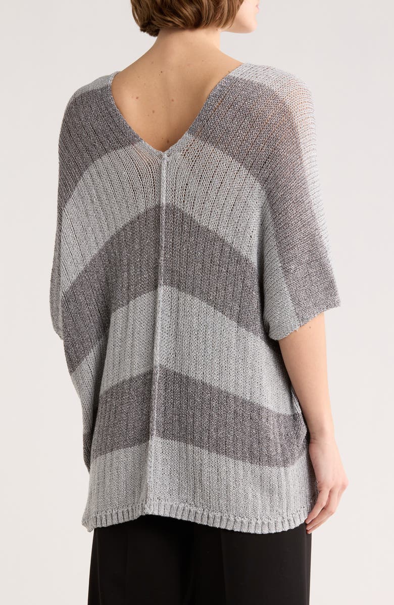 Forgotten Grace Buttoned V-Neck Tunic Top, Alternate, color, Silver