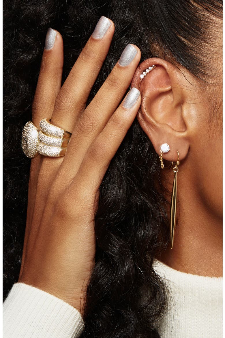Spear Drop Earrings, Alternate, color, GOLD