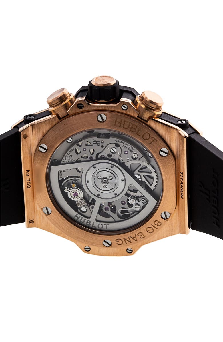 Watchfinder & Co. Hublot Preowned Big Bang Diamond Chronograph Rubber Strap Watch, 42mm, Alternate, color,