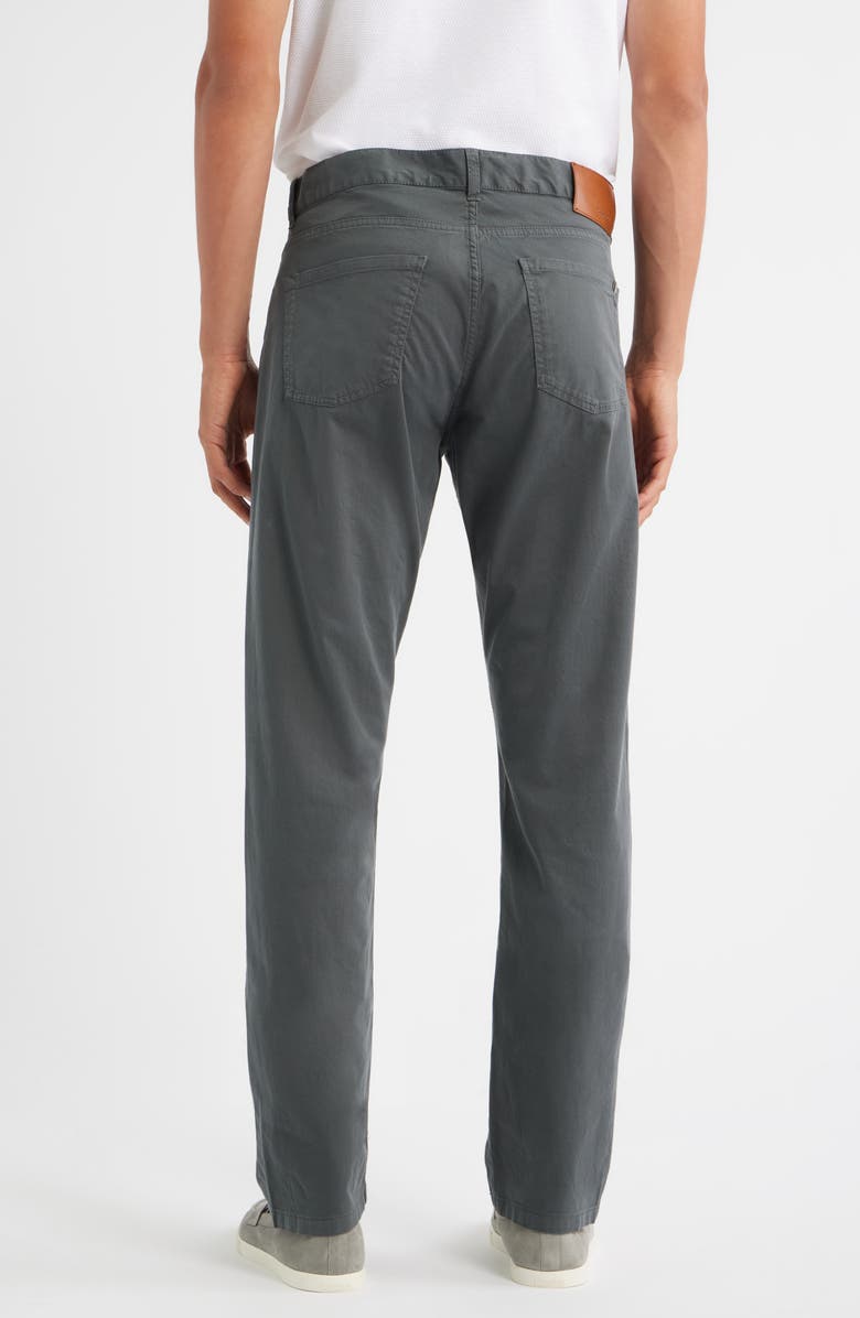 Canali Regular Fit 5-Pocket Cotton Stretch Twill Pants, Alternate, color, Charcoal