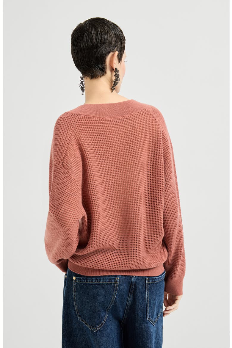 Cashmere net sweater, Alternate, color, Orange