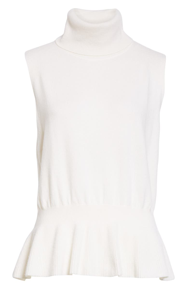 Veronica Beard Noor Turtleneck Peplum Cashmere Top, Alternate, color,