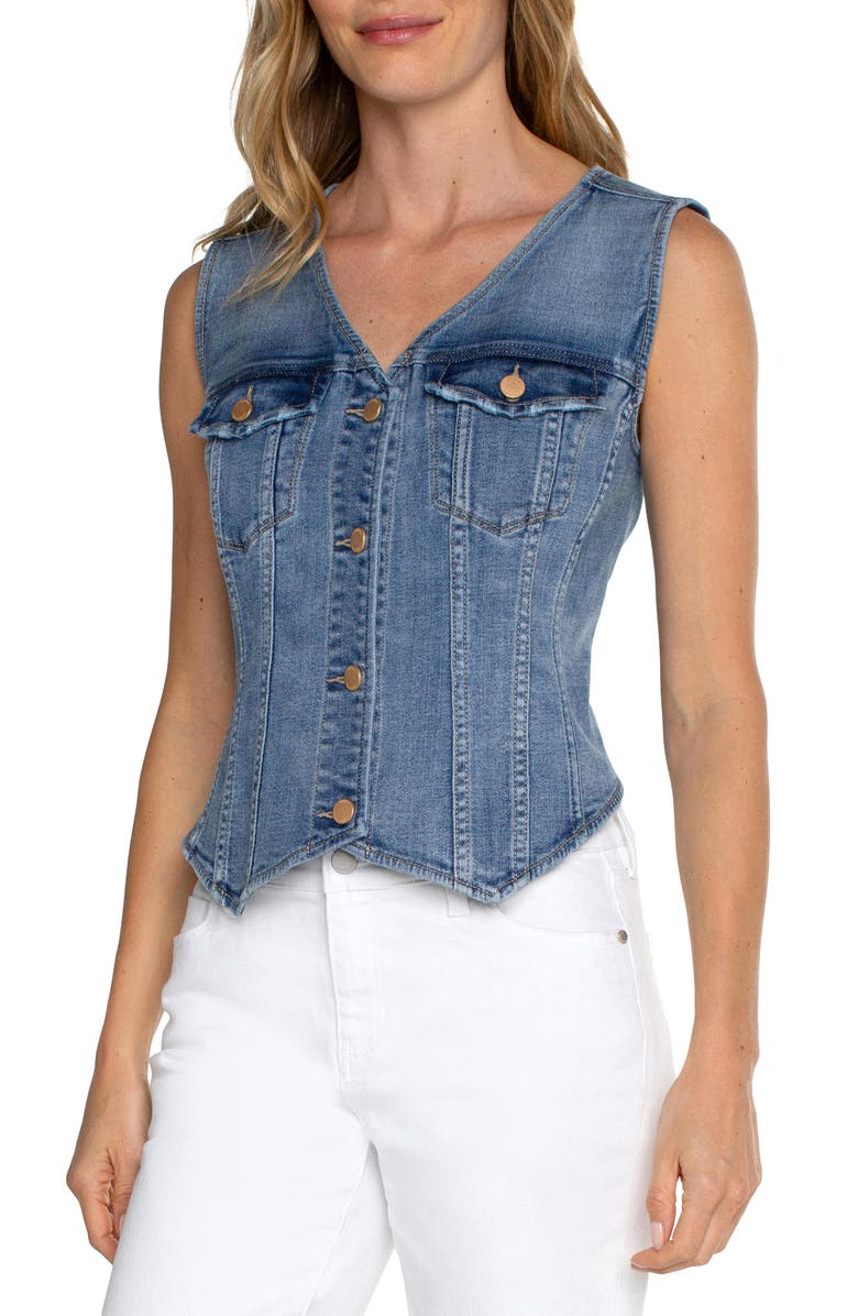 Liverpool Los Angeles Denim Vest, Alternate, color, 