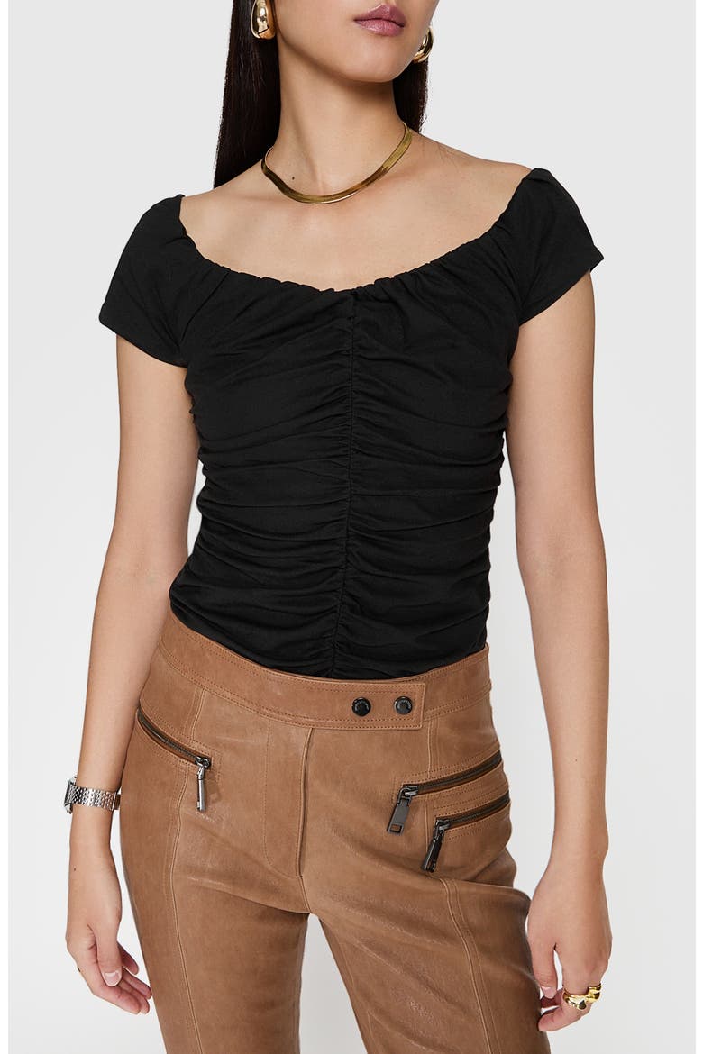 Devin Sweetheart Neck Top, Main, color, TRUE BLACK