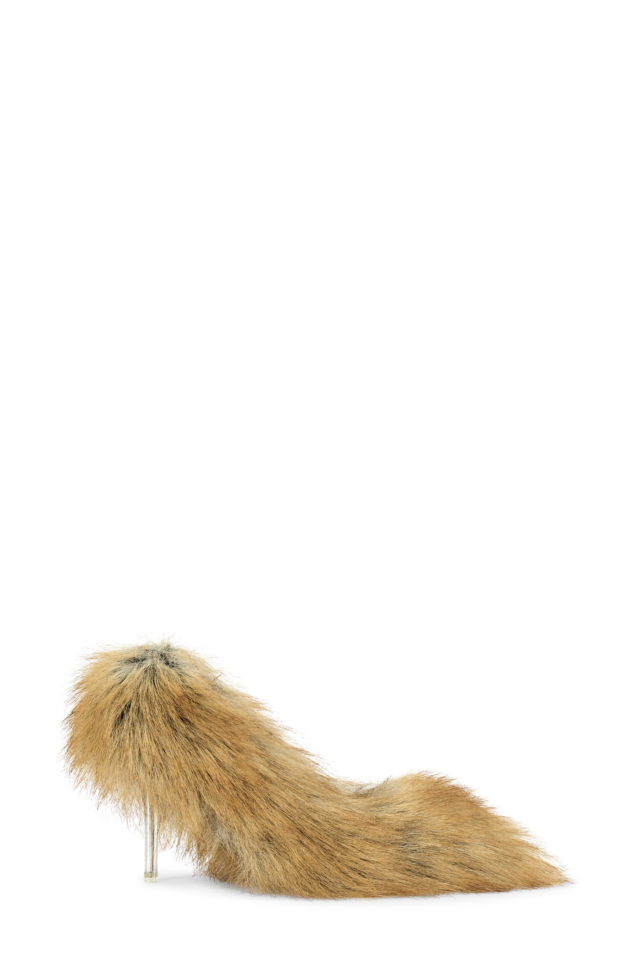 AZALEA WANG Jameeck Faux Fur Stiletto Pump, Alternate, color, 