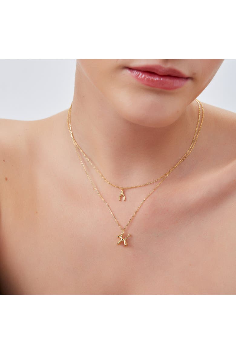 Balloon Dog Poodle Necklace In Sterling Silver, Alternate, color, Gold