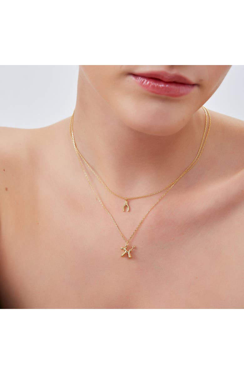 Spero London Balloon Dog Poodle Necklace In Sterling Silver, Alternate, color, Gold