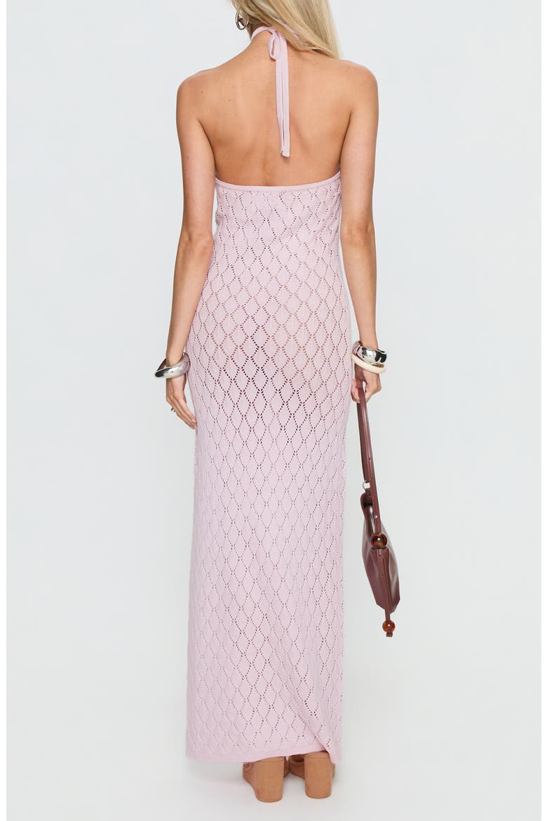 Jorda Halter Crochet Maxi Dress, Alternate, color, PINK