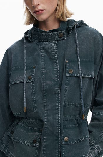 Jersey Denim Shirt Jacket