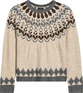 Halogen® Fair Isle Crewneck Sweater