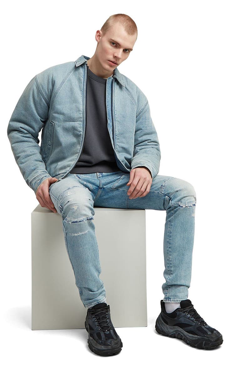 5620 3D Ripped Slim Fit Jeans, Alternate, color, VINTAGE RAINSTORM RESTORED