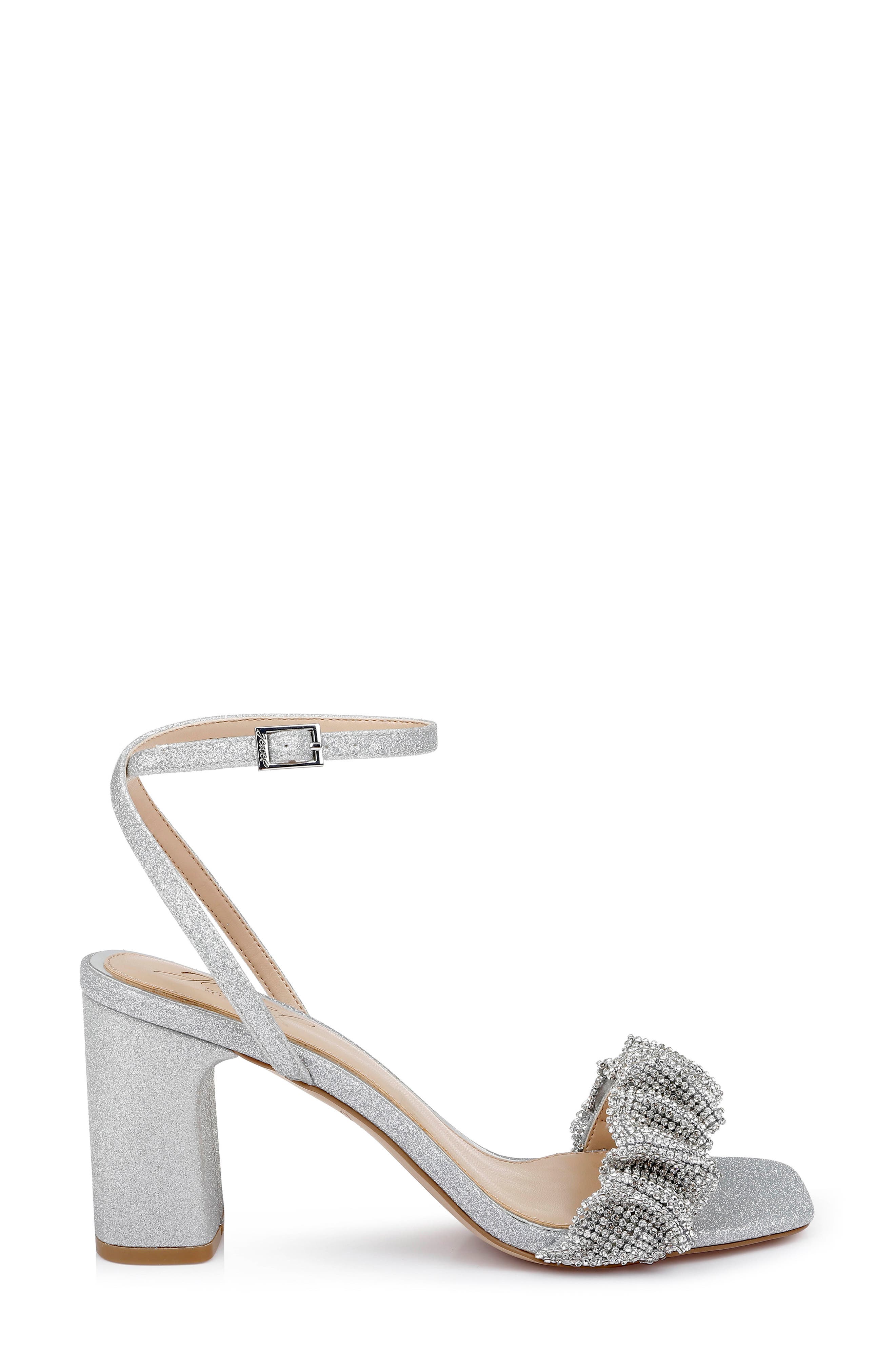 Jewel Badgley Mischka Rita Sandal, Alternate, color, Silver Gli