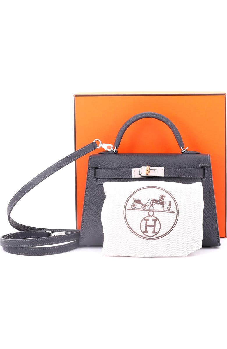 Pre-Owned Hermes Kelly Mini II Bag Grey Epsom with Electrum Hardware 20, Alternate, color,