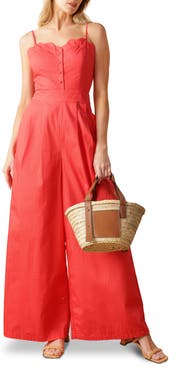 FLYING TOMATO Solid Wide Leg Jumpsuit