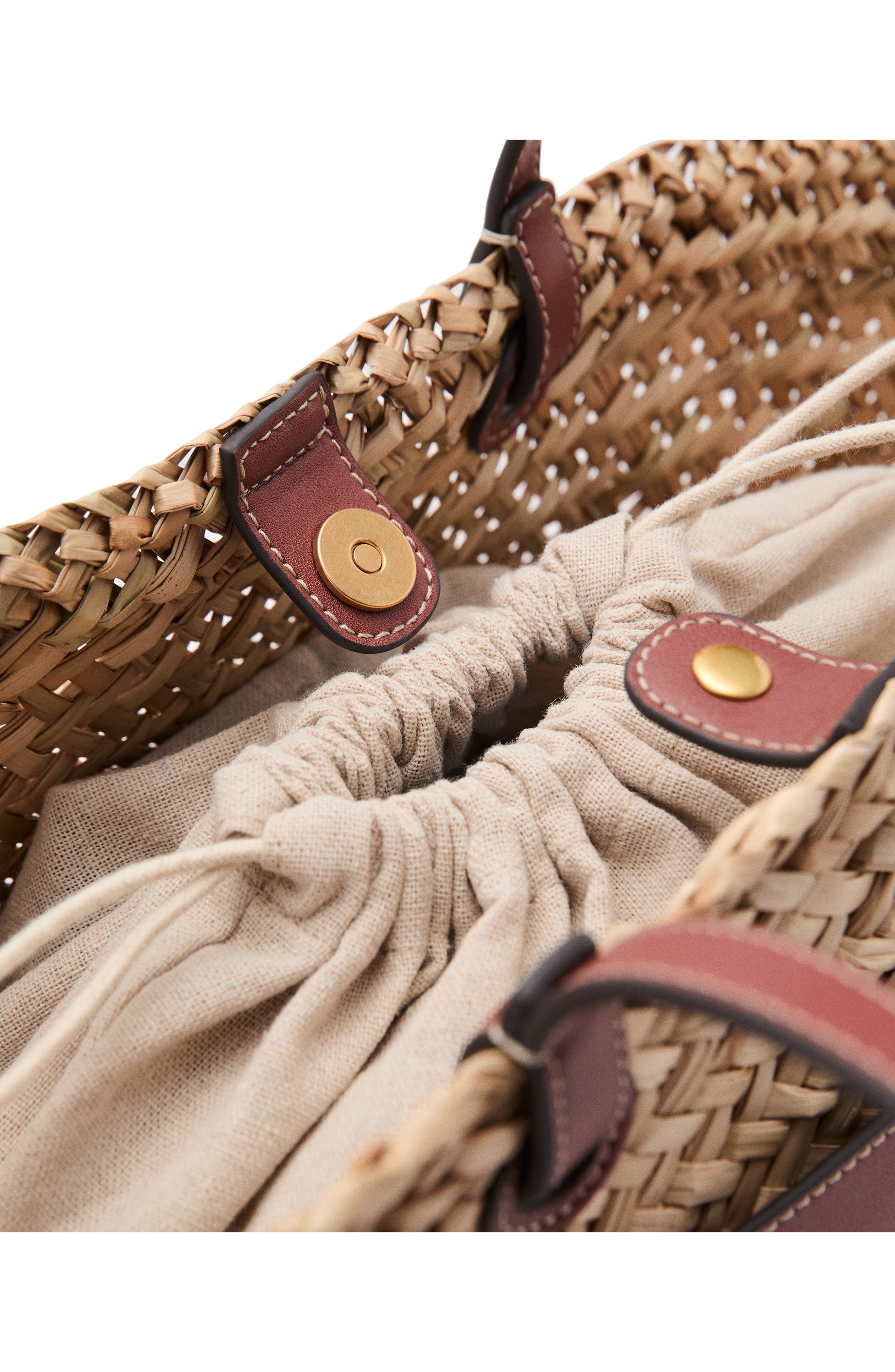 MANGO Large Straw Shoulder Bag, Alternate, color, 