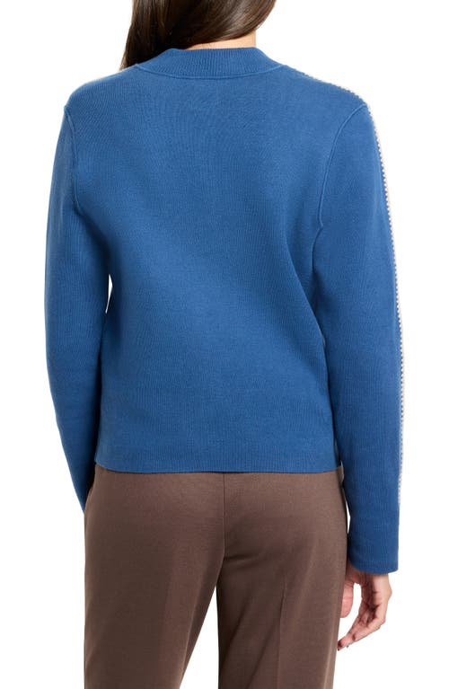 Nic + Zoe Nic+zoe Dashing Dusk Cotton Blend Cardigan In Blue