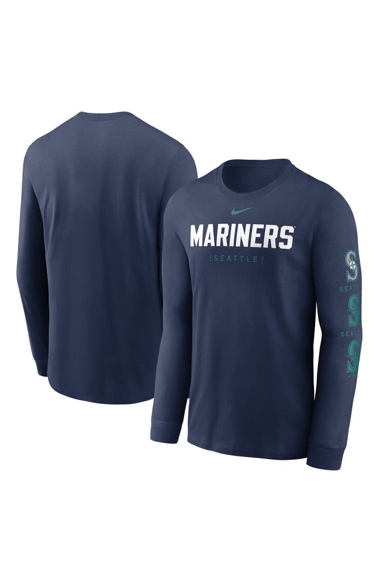 Nike Men's Nike Navy Seattle Mariners Repeater Long Sleeve T-Shirt, Main, color, 