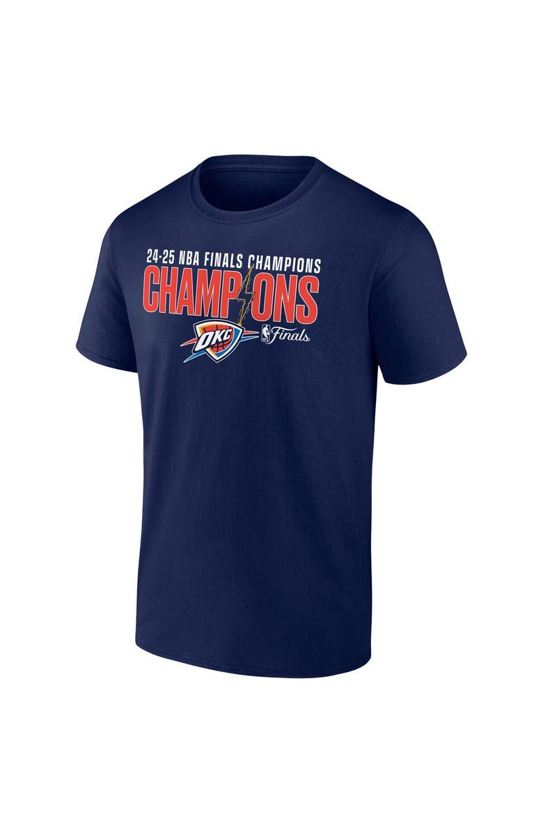 FANATICS Men's Fanatics Blue Oklahoma City Thunder 2025 NBA Finals Champions Fast Break Hometown T-Shirt, Alternate, color, Blue