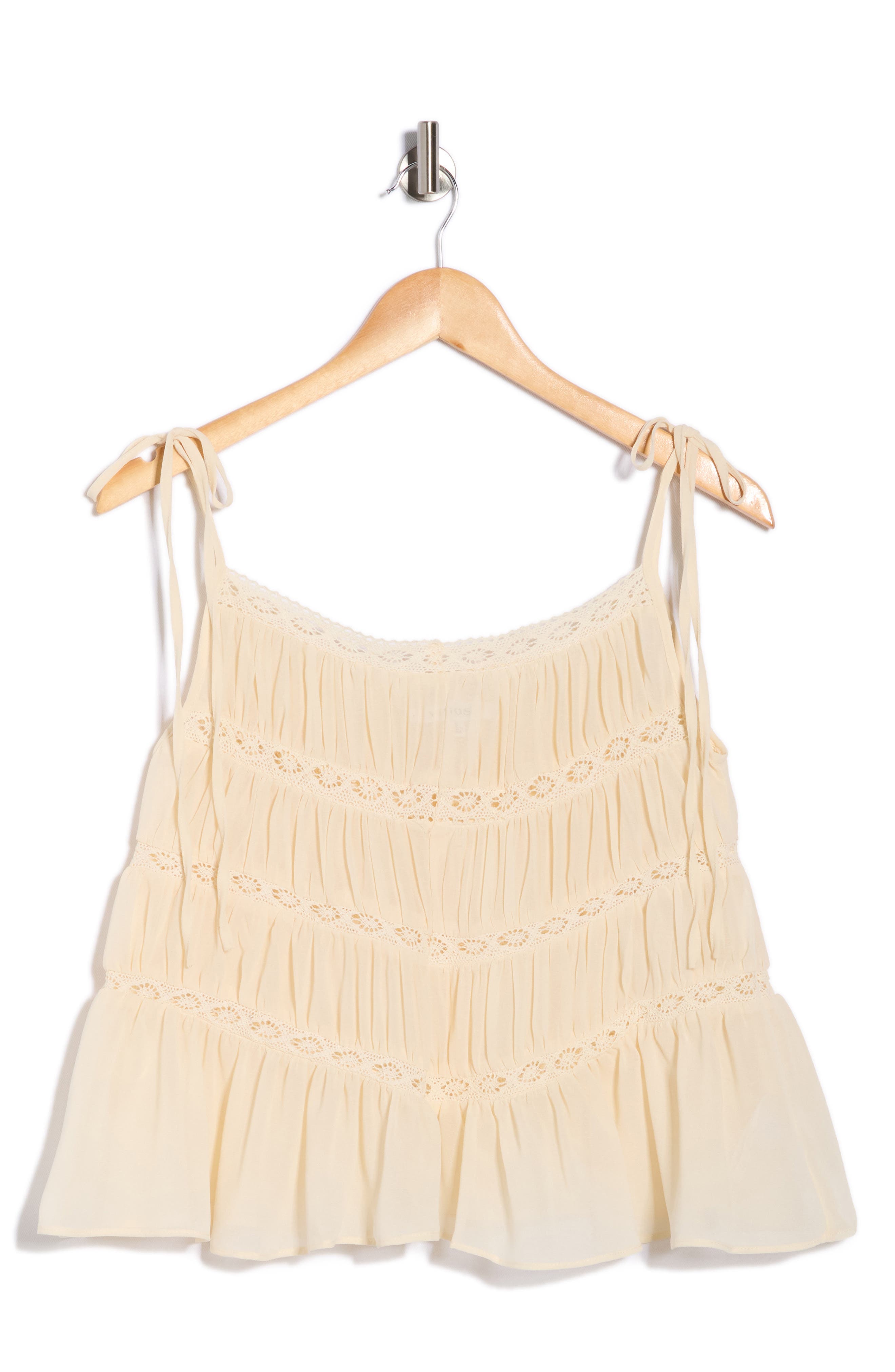 Vigoss Lace Trim Tiered Tank