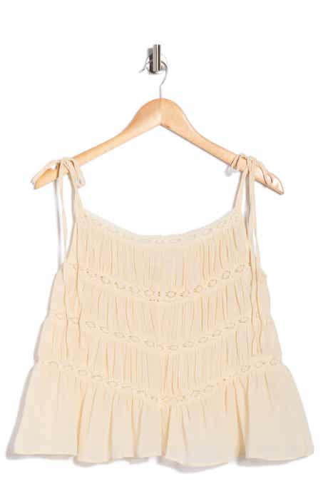 Vigoss Lace Trim Tiered Tank