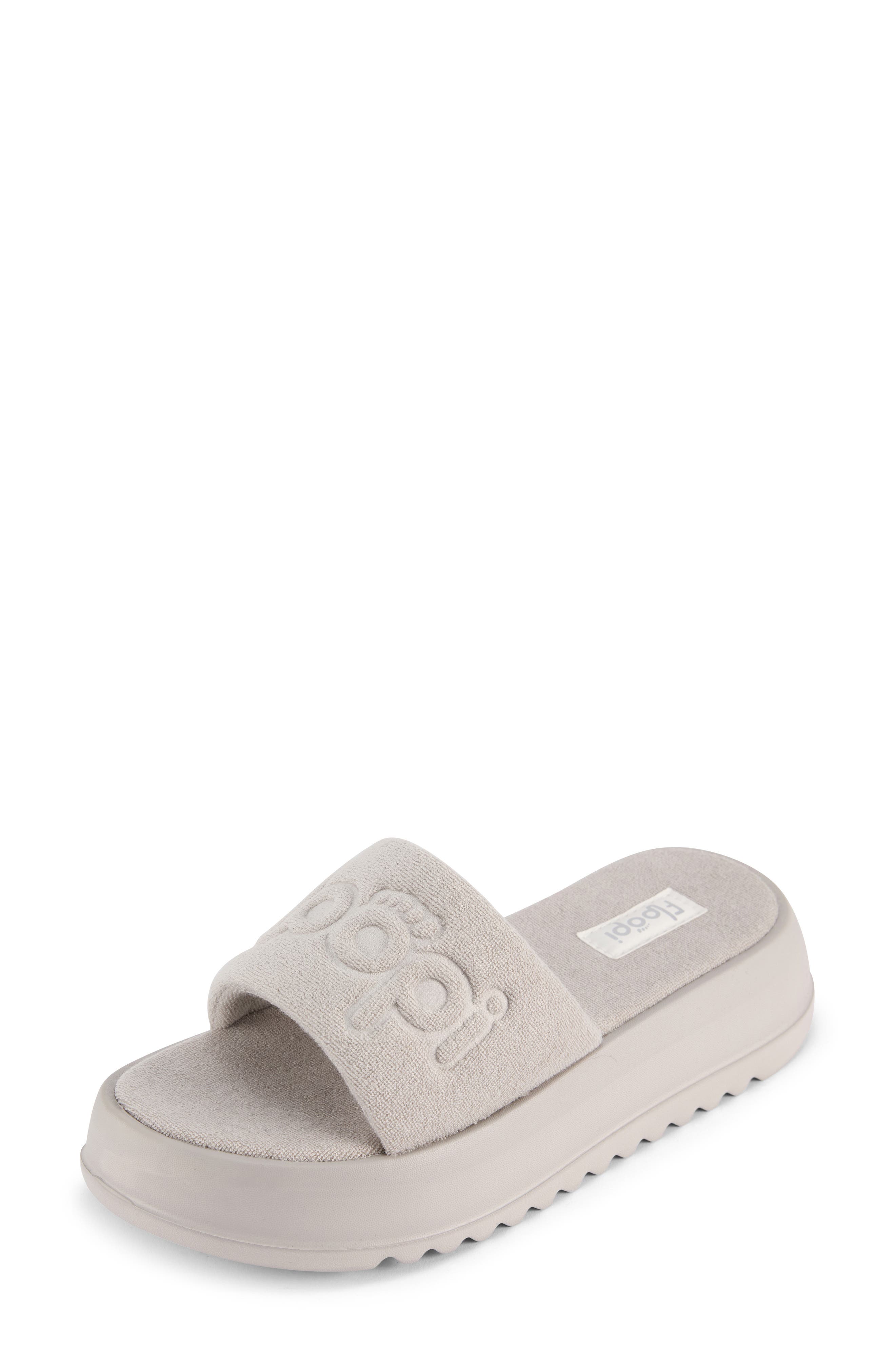 FLOOPI Terry Platform Slide Sandal, Main, color, Grey