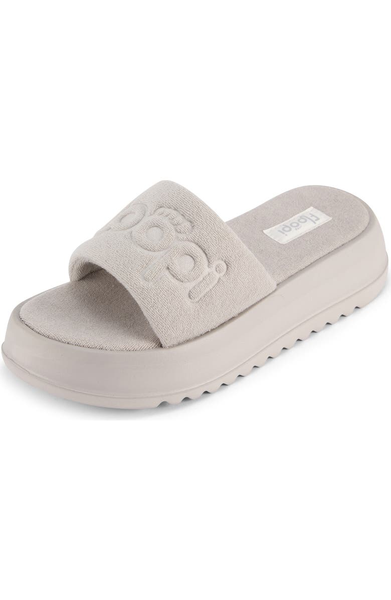 FLOOPI Terry Platform Slide Sandal, Main, color, Grey
