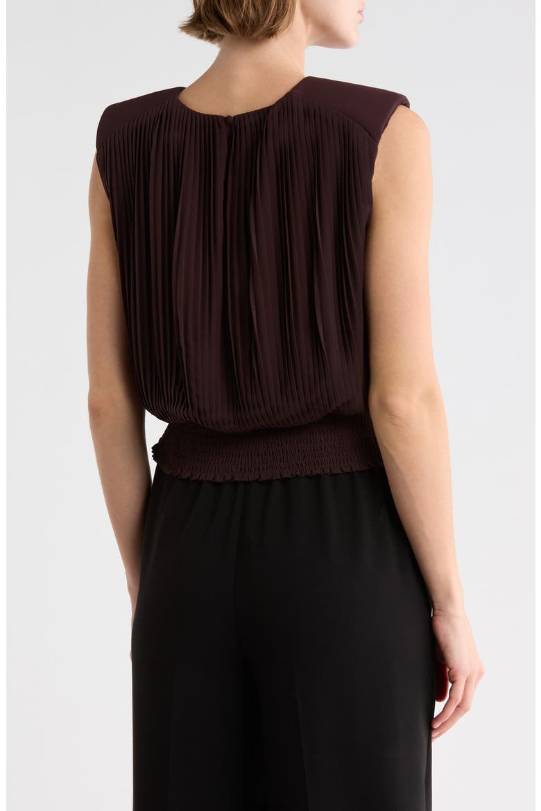 Gathered Sleeveless Crop Top, Alternate, color, CHOCOLATE