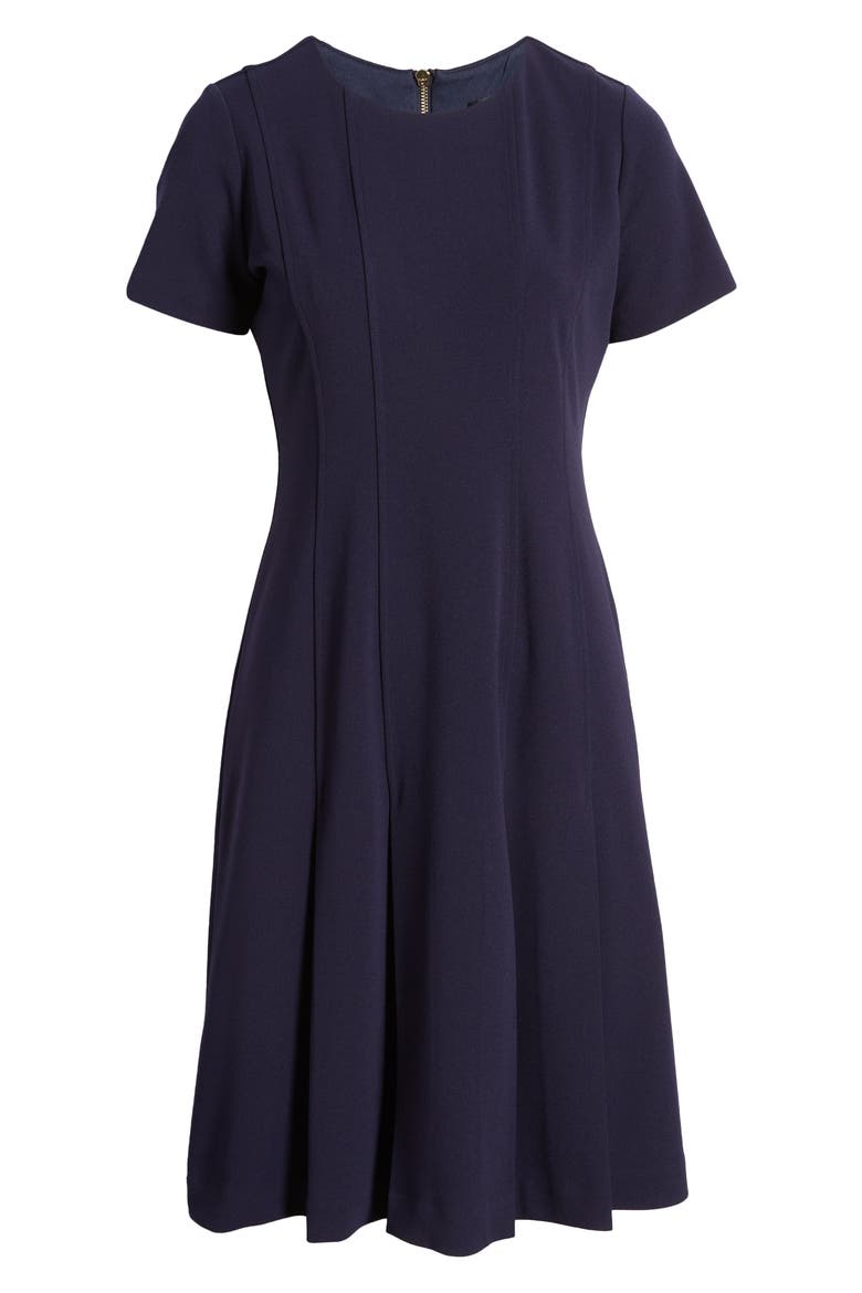 Stretch Crepe Fit & Flare Dress, Alternate, color, MIDNIGHT NAVY