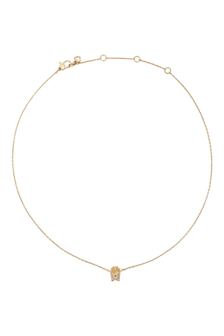happy fry-day pendant necklace, Alternate, color, CLEAR/GOLD.