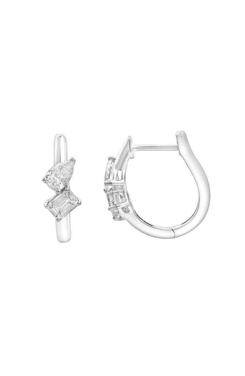 LuvMyJewelry Saela 14K Gold Lab Grown Diamond Huggies - 0.75 Ct, Main, color, 14K White Gold