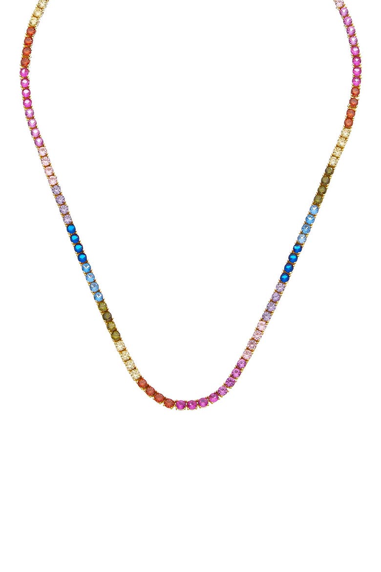 Rainbow Topaz Tennis Necklace, Main, color, YELLOW