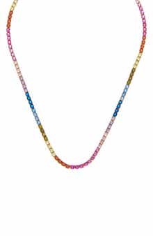 Juvell Rainbow Topaz Tennis Necklace