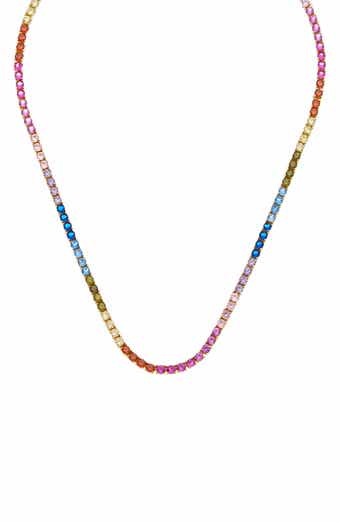Juvell Rainbow Topaz Tennis Necklace