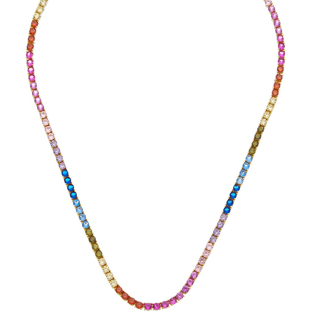 Juvell Rainbow Topaz Tennis Necklace in Yellow at Nordstrom Rack