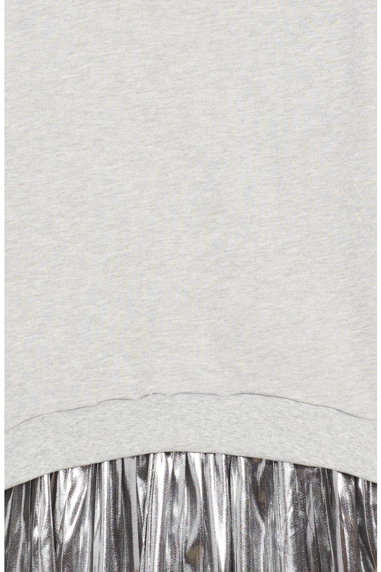 Metallic Sweatshirt Dress, Alternate, color, GREY