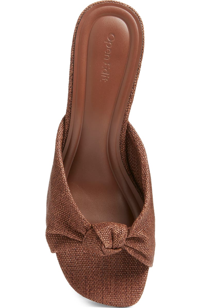 Open Edit Harper Knot Slide Sandal, Alternate, color, Brown Chocolate