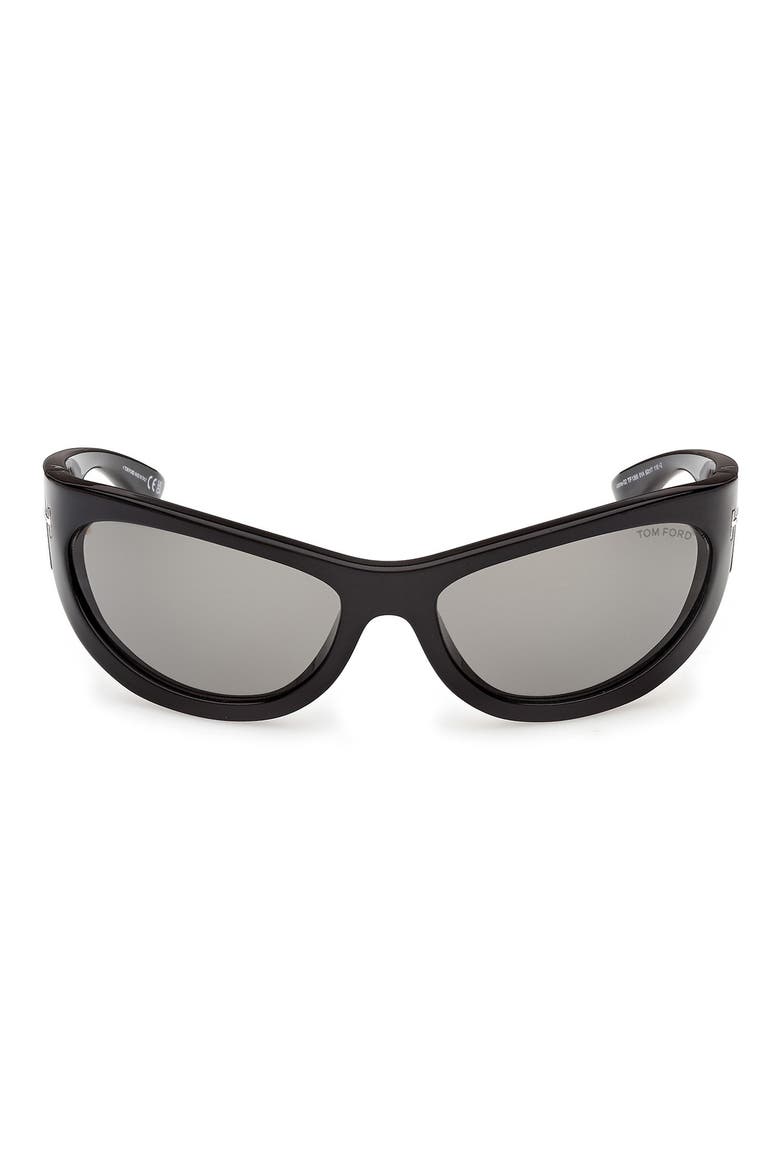 Leona 62mm Cat Eye Sunglasses, Main, color, SHINY BLACK / SMOKE