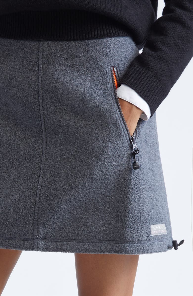 Sandy Liang Polar Fleece Miniskirt, Alternate, color, Grey