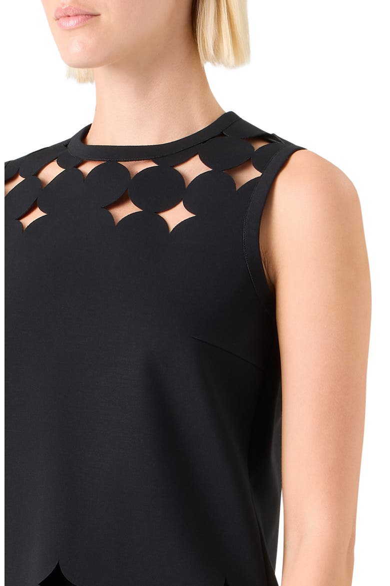 Dot Cutout Sleeveless Top, Alternate, color, BLACK